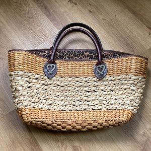 Brighton Shellie Large Woven Straw Tote Bag